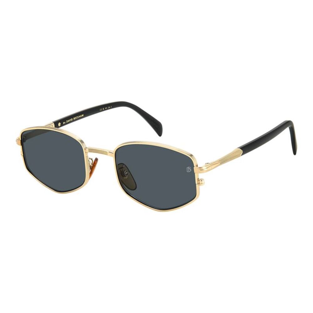 David Beckham Sunglasses Geometric Full Rim, Gold Frame and Grey Lens